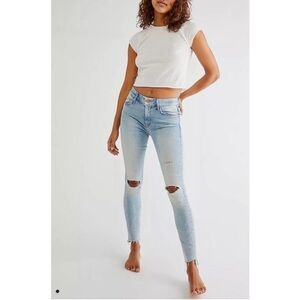 MOTHER The Looker Ankle Step Fray Jeans Cut Flowers Destroyed Frayed
Hem Size 27
